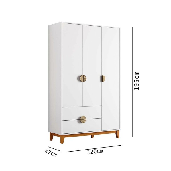 Encontraproduto.com.br - Quarto Ipe Guarda Roupa E Cômoda Branco Móveis Albatroz