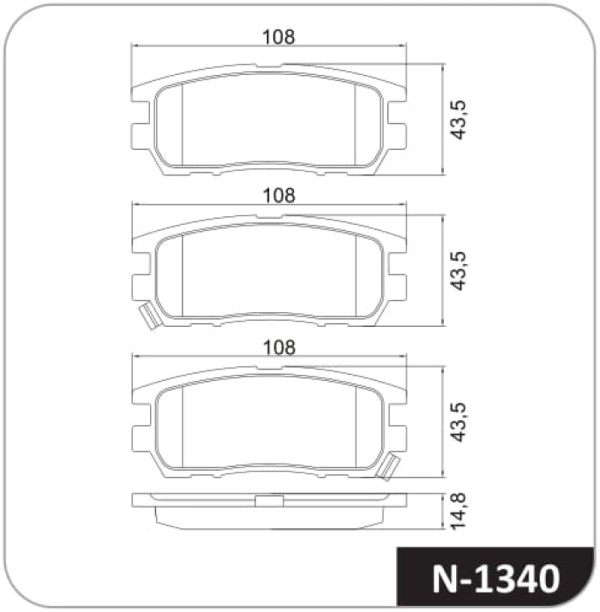 Encontraproduto.com.br - N1340 - Pastilha Freio Tras Ake - Pajero/Montero 1.8 98/ 2.3 91 Em Diante - Cobreq