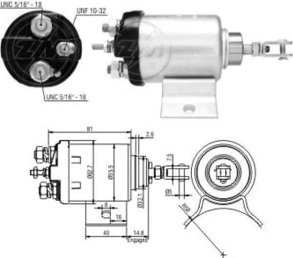 AUTOMATICO RELE MOTOR PARTIDA PERKINS F1000 12V C/PISTAO  - ZM506
