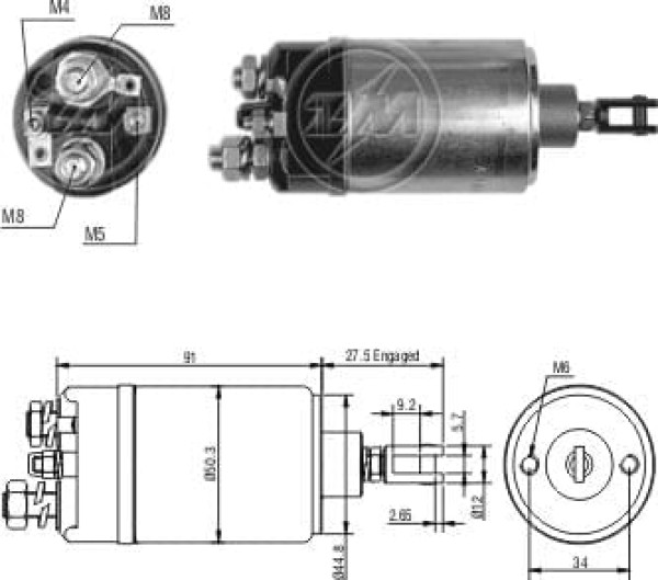 AUTOMATICO RELE MOTOR PARTIDA BOSCH MAREVICK-OPALA 6C 12V - ZM523