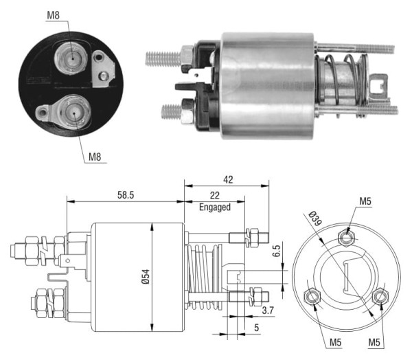 Encontraproduto.com.br - AUTOMATICO RELE MOTOR PARTIDA MARELLI PUNTO-UNO 12V - ZM1595