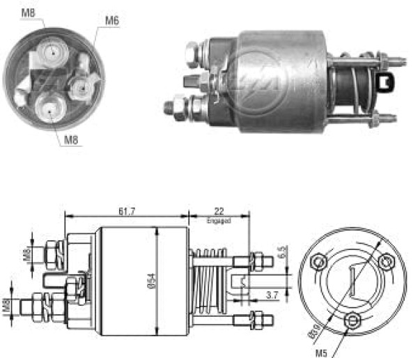 Encontraproduto.com.br - AUTOMATICO RELE MOTOR PARTIDA MARELLI SIENA-PUNTO-UNO 12V - ZM7595