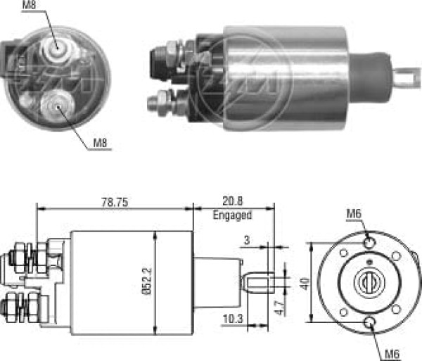 AUTOMATICO RELE MOTOR PARTIDA INDIEL M93R F1000 MWM 12V  - ZM482