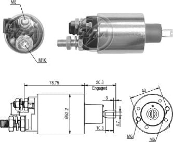 Encontraproduto.com.br - AUTOMATICO RELE MOTOR PARTIDA INDIEL VOLVO VM 24V  - ZM1483