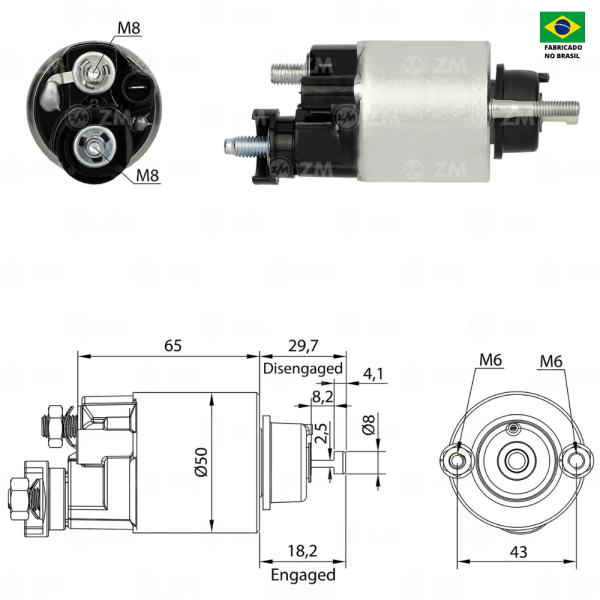 Encontraproduto.com.br - AUTOMATICO RELE MOTOR PARTIDA DENSO CIVIC 1.7 01-05 12V  - ZM4705