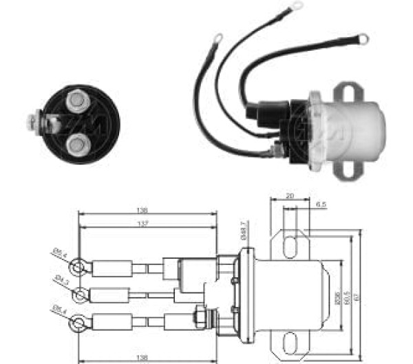 Encontraproduto.com.br - AUTOMATICO RELE MOTOR PARTIDA MITSUBISHI SCANIA P-R-T 24V - ZM4428