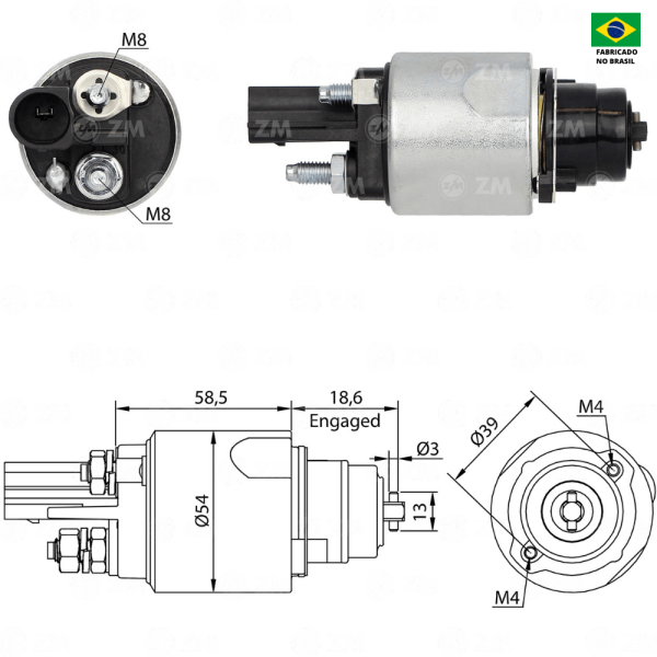 Encontraproduto.com.br - AUTOMATICO RELE MOTOR PARTIDA VALEO AMAROK 2010 TDI 12V - ZM3498