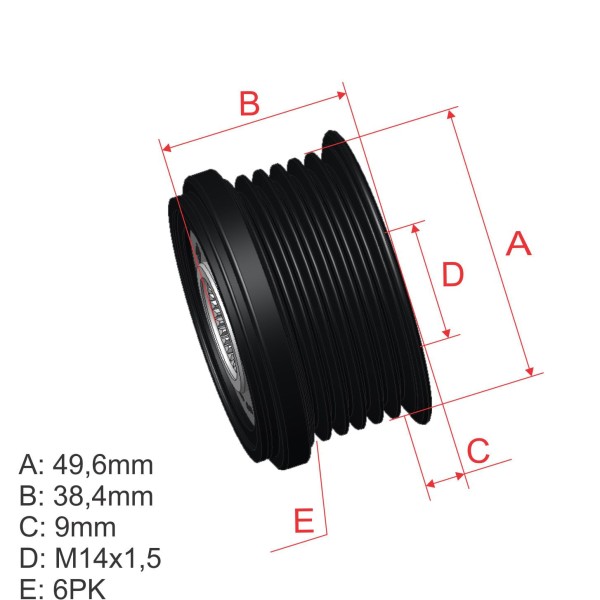 Encontraproduto.com.br - Polia roda livre alt. ford ka+ novo ka fiesta ecosport 1.0  - bmw serie 1 2 3 4 5 - x1 x3 x4 z3
