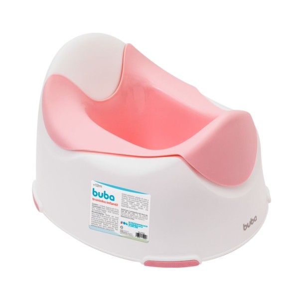 Encontraproduto.com.br - KIT TRONINHO E DEGRAU INFANTIL SANITÁRIO PINICO PRIVADINHA BEBE ANTIDERRAPANTE COM RECIPIENTE REMOVÍVEL BUBA Cor:Rosa