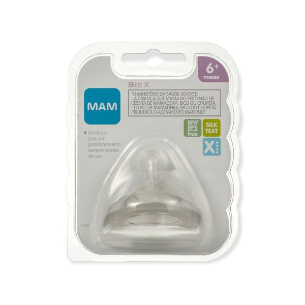 Encontraproduto.com.br - BICO MAMADEIRA COMPATIVEL COM TODAS MAMADEIRAS MAM SKINSOFT EMBALAGEM DUPLA Tamanho:Bico X 6+ / Bico 3 4+