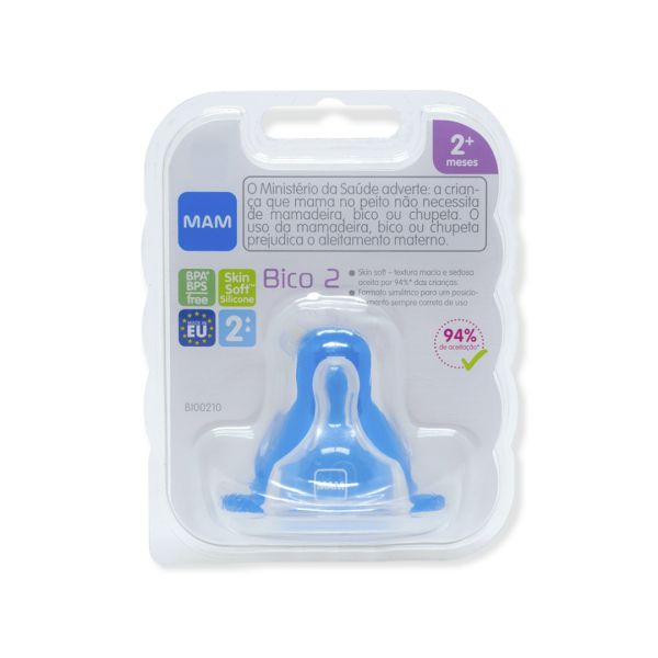 Encontraproduto.com.br - BICO MAMADEIRA COMPATIVEL COM TODAS MAMADEIRAS MAM SKINSOFT EMBALAGEM DUPLA Tamanho:Bico 1 0+ / Bico 2 2+