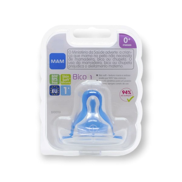 Encontraproduto.com.br - BICO MAMADEIRA COMPATIVEL COM TODAS MAMADEIRAS MAM SKINSOFT EMBALAGEM DUPLA Tamanho:Bico 1 0+ / Bico X 6+