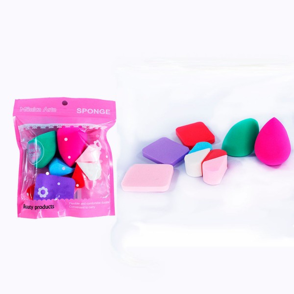 Kit 9 Esponjas Para Maquiagem Coloridas Diversos Formatos