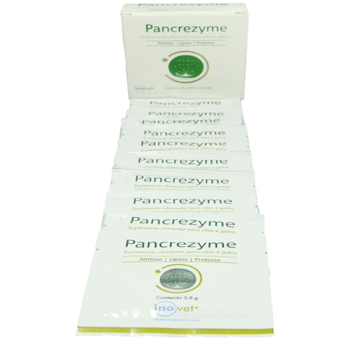 Pancrezyme Suplemento Para Cães e Gatos 2,8g C/ 10 Sachê Kit Com 6