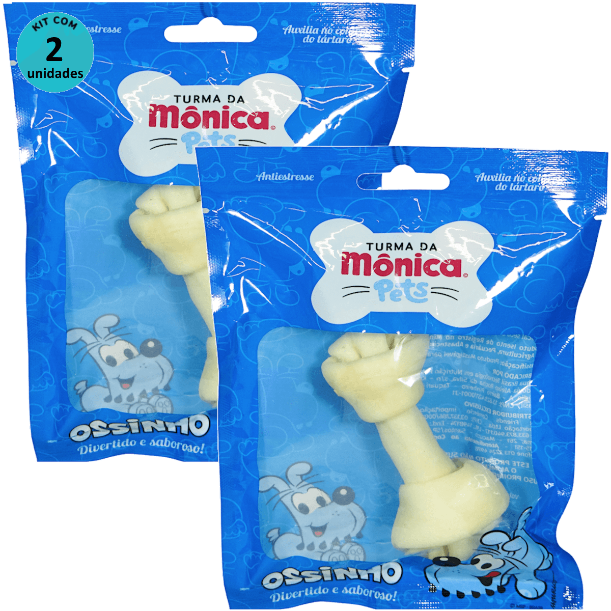 Osso Nó 4-5 Turma da Mônica Pets Contém 1 unidade Kit Com 2