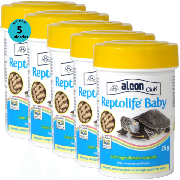 Encontraproduto.com.br - Alcon Club Reptolife Baby 25g Kit Com 5