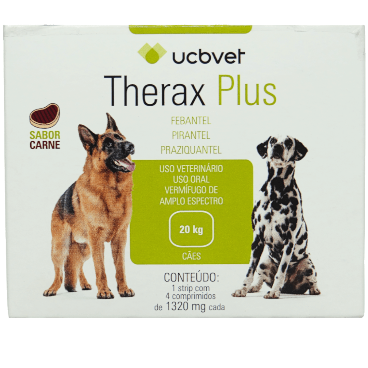 Encontraproduto.com.br - Therax Plus 1320mg Com 4 comprimidos Vermífugo UCBVET Kit Com 3