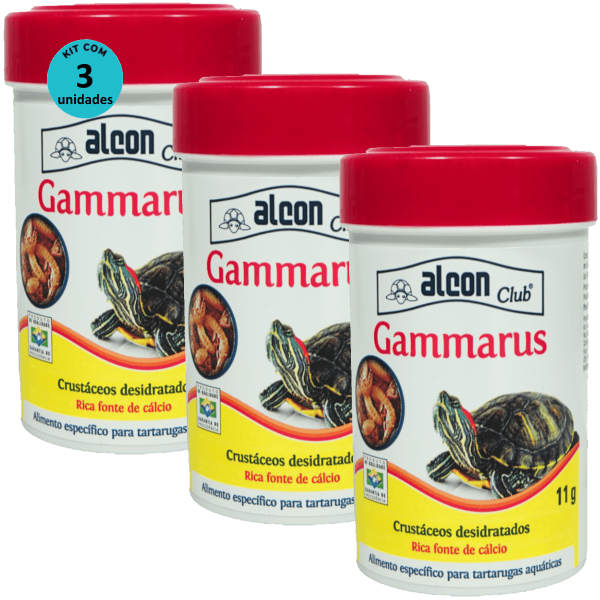 Encontraproduto.com.br - Ração Alcon Club Gammarus 11g Para Tartarugas Aquáticas Kit Com 3