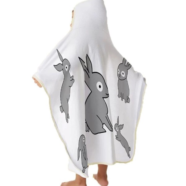 Toalha de Banho Baby Tecebem com Capuz Estampada Curiosidade 70cmx90cm Branco