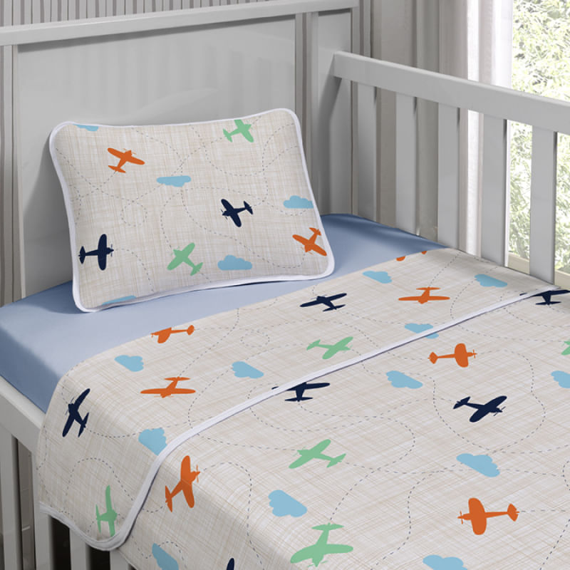 Jogo de Cama Tecebem Baby Malha Estampado Frederico 3 Pçs Azul