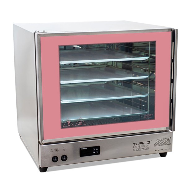 Forno Turbo Elétrico DIGITAL FETP-D Rosa Titã - 3040W e 4 Assadeiras 35x35