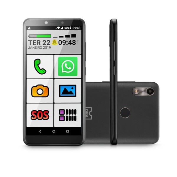 Celular do idoso com Internet e WhatsApp letras e números grandes 32GB
