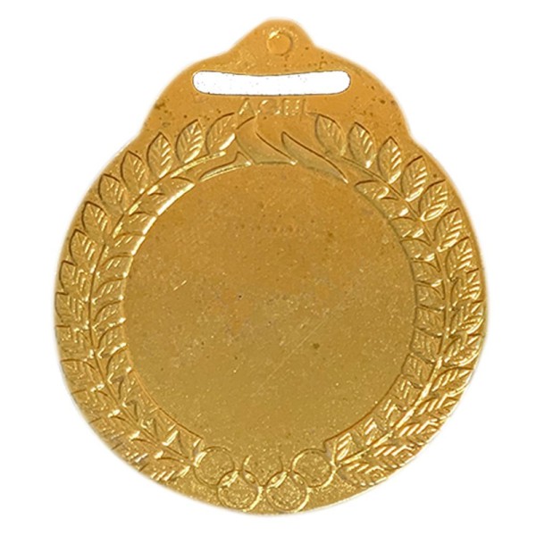Encontraproduto.com.br - 10 Medalhas De 4cm Metal Redondas Com Centro Liso + Fita ouro
