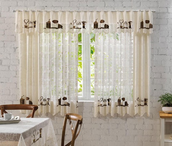 Encontraproduto.com.br - Cortina Premium Marfim Graos De Cafe 2,20M X 1,20M Interlar