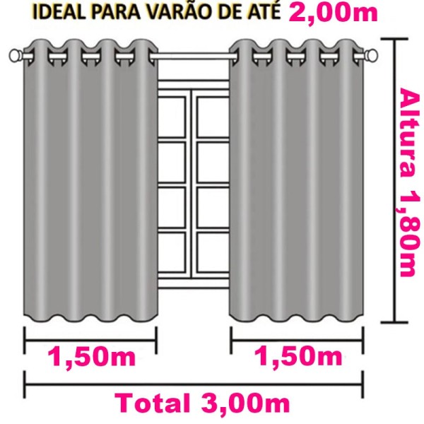 Encontraproduto.com.br - Cortina Interlar de Renda Classica para Sala/Quarto Com Forro 3,00m x 1,80m Pantalla Branca