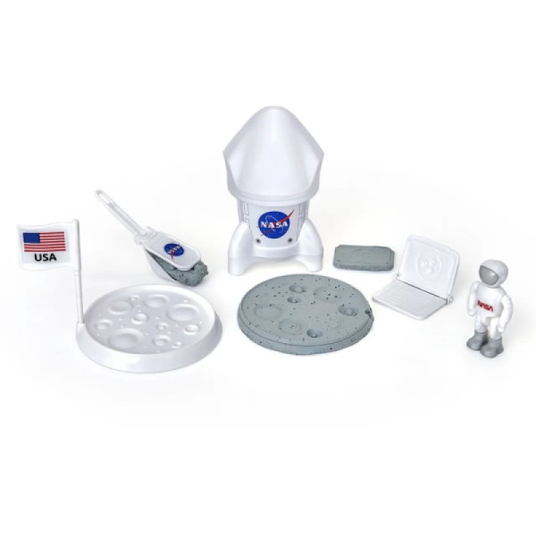 Kit Nasa Foguete Massa de Modelar e Acessórios Articuláveis