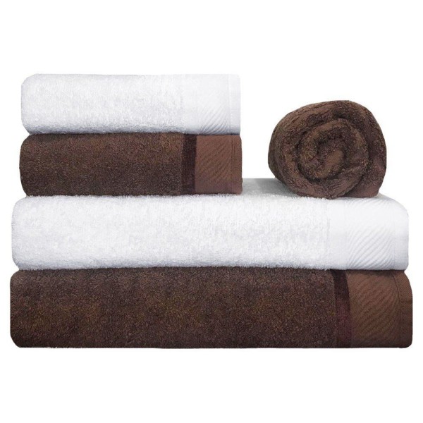 Encontraproduto.com.br - Kit De Toalha De Banho 100% Algodão Jogo De Toalha 5 Peças