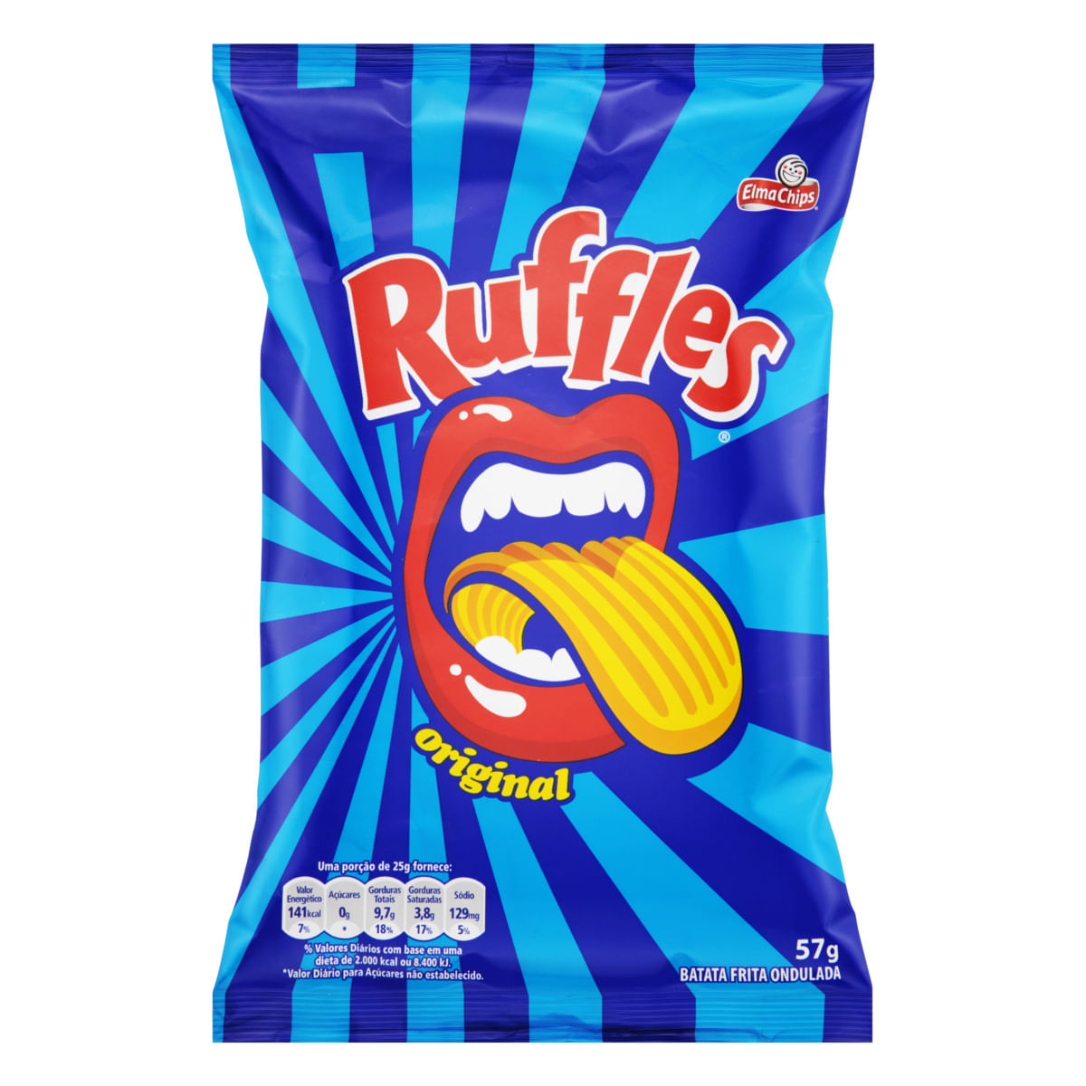 Encontraproduto.com.br - Batata Frita Ondulada Original Elma Chips Ruffles Pacote 57g