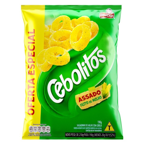 Encontraproduto.com.br - Salgadinho De Milho Elma Chips Cebolitos Clássicos Pacote 190g