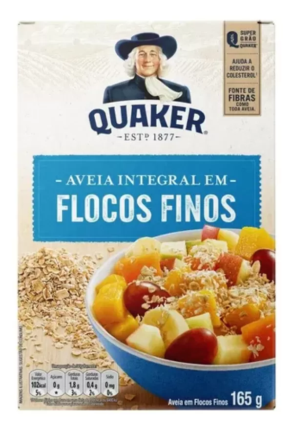Aveia em Flocos Regulares Quaker Caixa 450g Embalagem Econômica