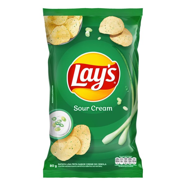 Encontraproduto.com.br - Batata Frita Lisa Creme De Cebola Lays Pacote 80G