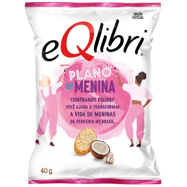 Encontraproduto.com.br - Snack de Trigo Coco Eqlibri Panetini Pacote 40g Edição Especial Plano de Menina