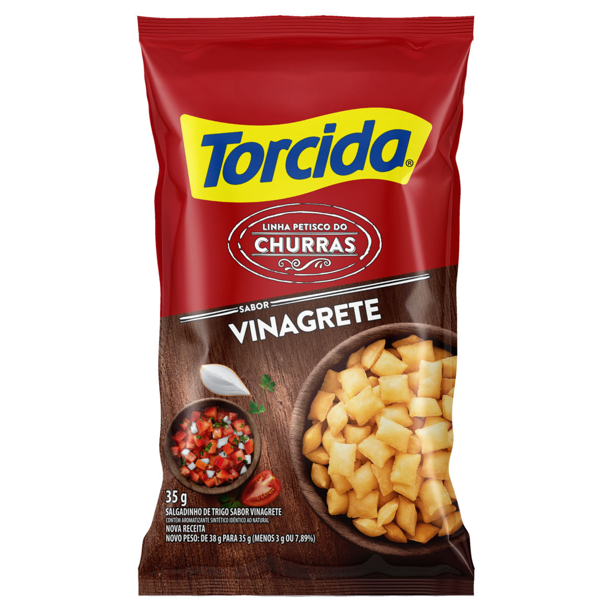 Encontraproduto.com.br - Salgadinho sabor Churrasco com Vinagrete Torcida 35g