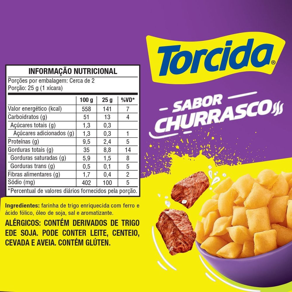 Encontraproduto.com.br - Salgadinho Lucky Torcida Churrasco Pacote com 60g