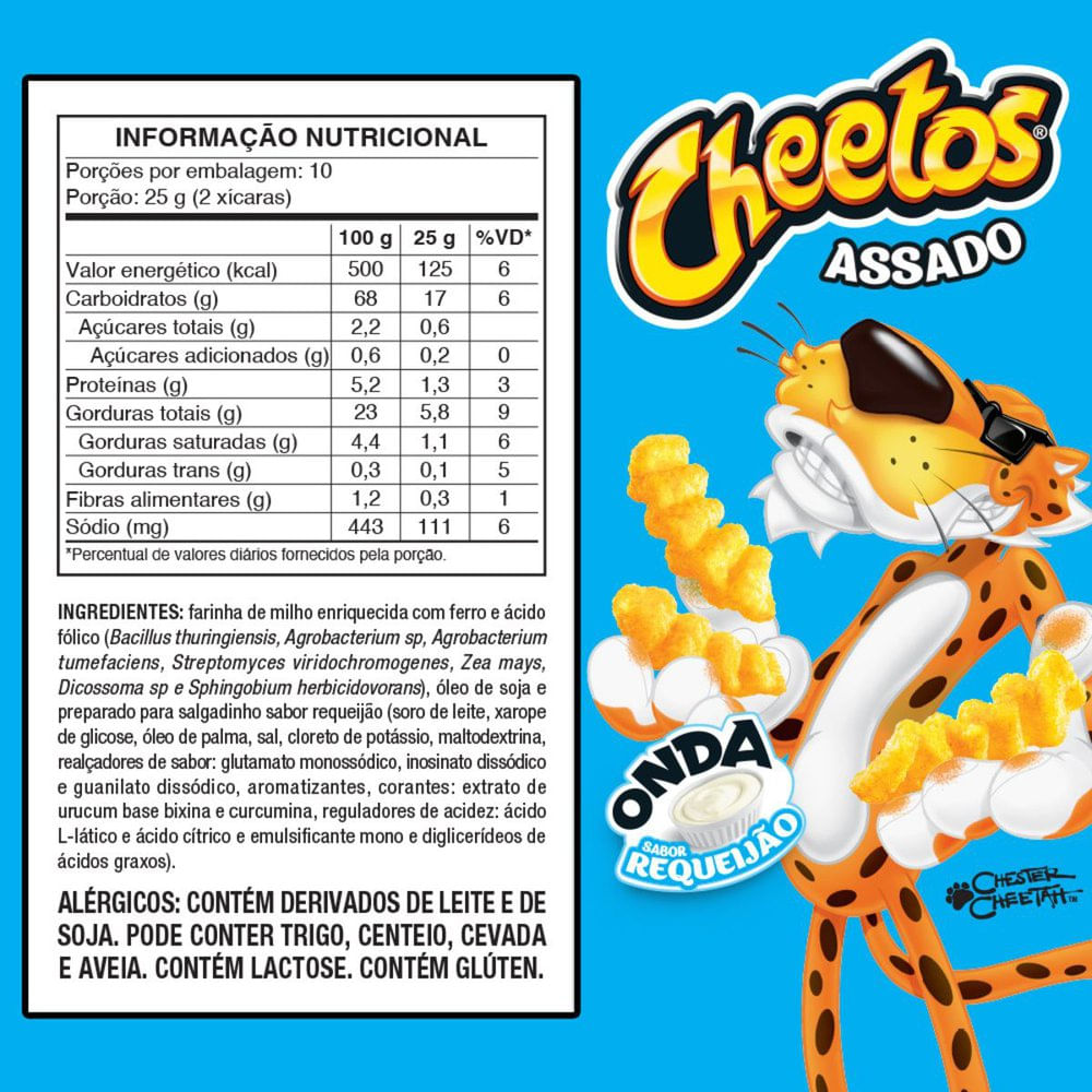 Encontraproduto.com.br - Salgadinho Cheetos Onda Requeijão 250g - Elma Chips