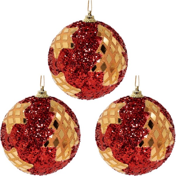 Encontraproduto.com.br - Kit 24 Enfeite Bolas Natalina árvore Natal Estrela Artesanal