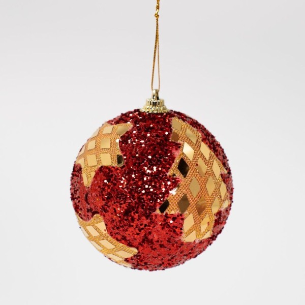 Encontraproduto.com.br - Kit 24 Enfeite Bolas Natalina árvore Natal Estrela Artesanal