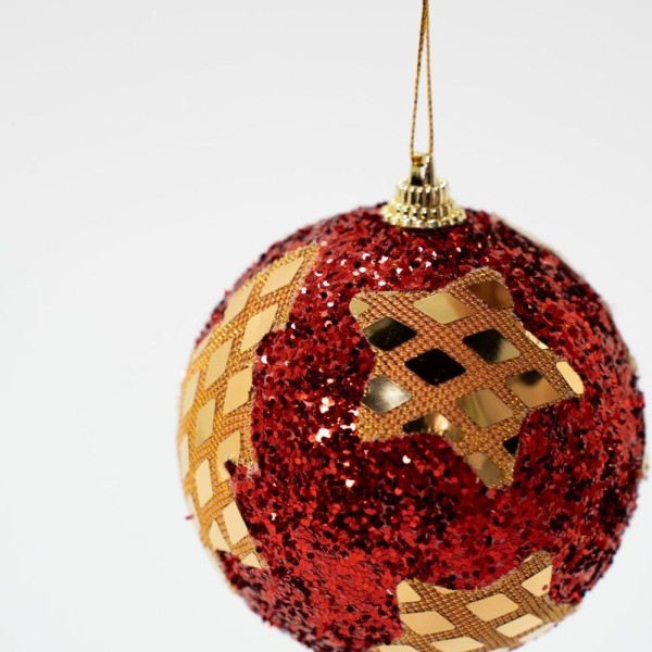 Encontraproduto.com.br - Kit 24 Enfeite Bolas Natalina árvore Natal Estrela Artesanal