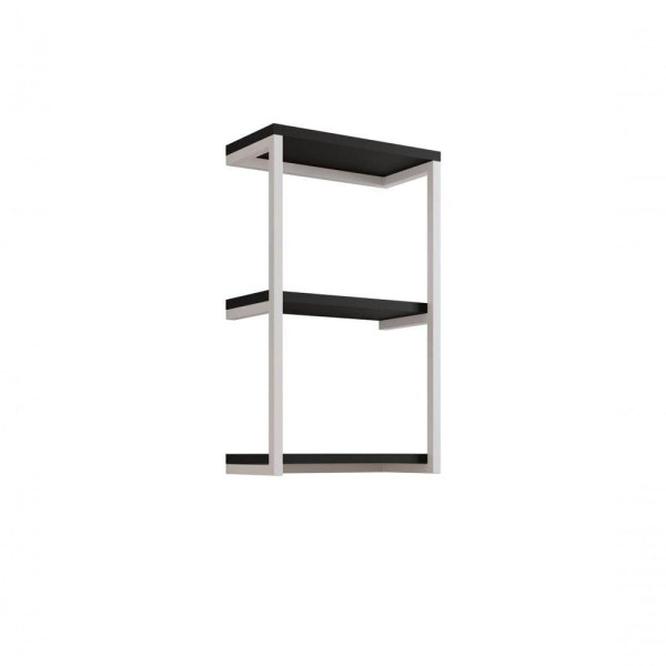 Encontraproduto.com.br - Nicho De Parede Para Quarto 3 Prateleiras Branco E Preto