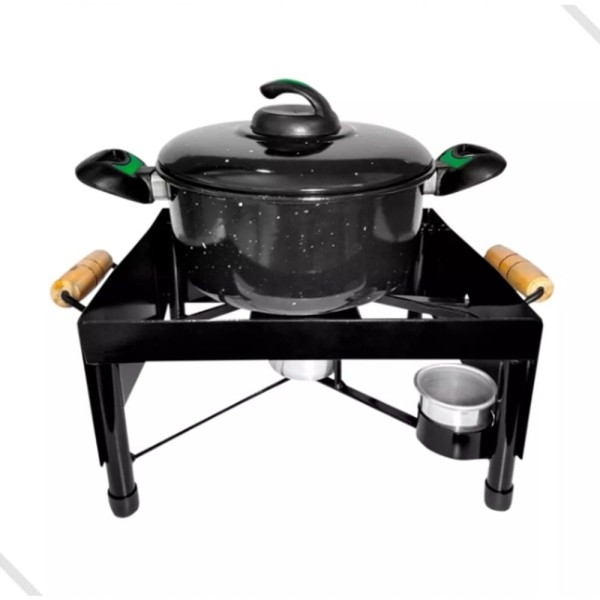 Encontraproduto.com.br - Churrasqueira Fogareiro A álcool Chapa Ferro Multi P- Mesa7