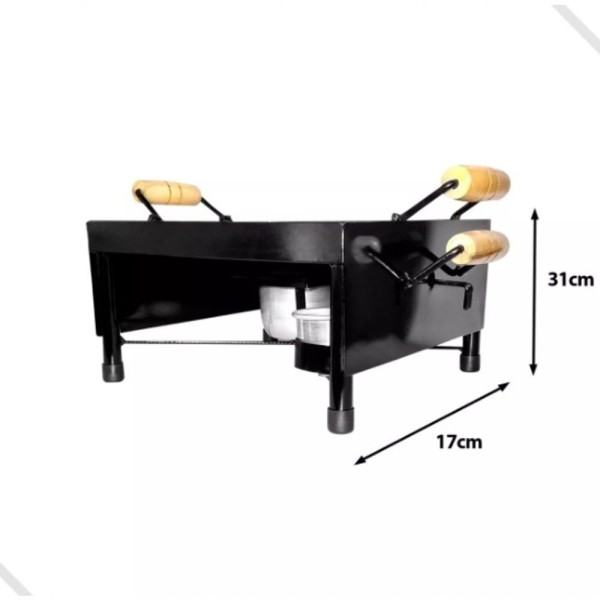 Encontraproduto.com.br - Churrasqueira Fogareiro A álcool Chapa Ferro Multi P- Mesa7