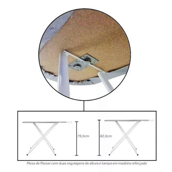 Encontraproduto.com.br - Tábua Mesa De Passar Roupa Com Porta Ferro Retrátil Plus B