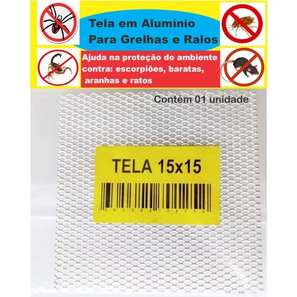 Tela Para Ralo Grelha 15x15 Cm Em Alumínio Anti-inseto