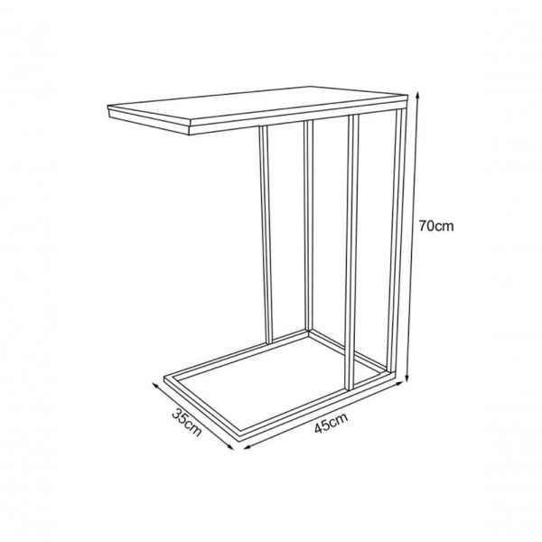 Encontraproduto.com.br - Mesa Lateral Encaixe Elena Preto E Tampo De Vidro 1