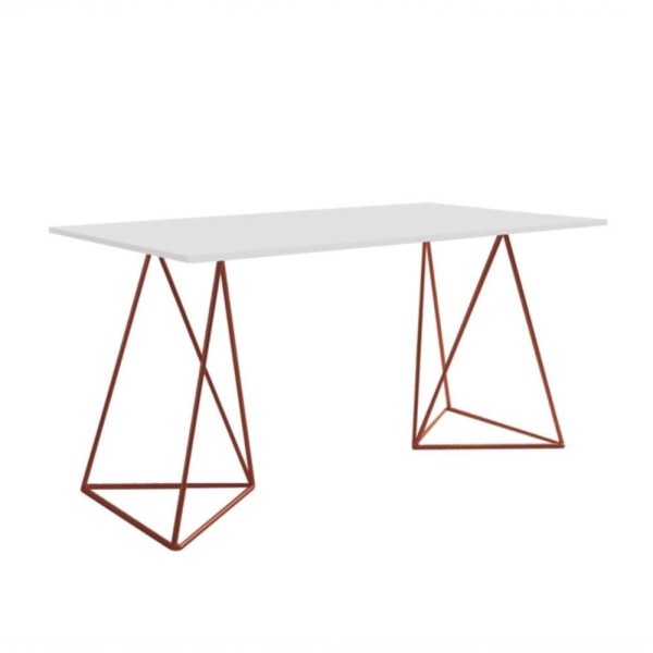 Encontraproduto.com.br - Mesa Escritório Escrivaninha Bela Vista Cobre Tampo Branco2