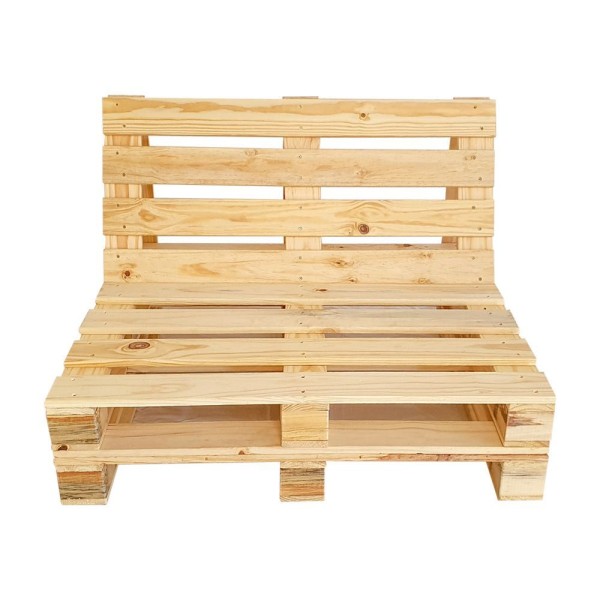 Encontraproduto.com.br - Sofá Pallet Em Pinus Com Encosto 2 Lugares Marrom